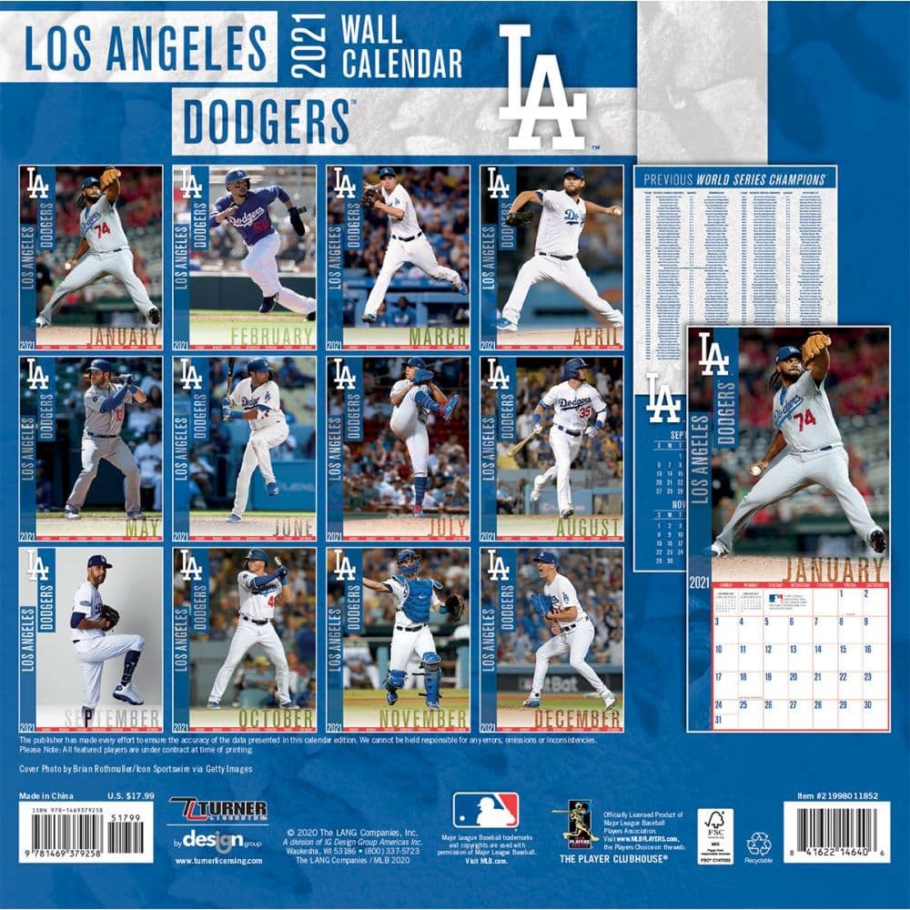 Los Angeles Dodgers Wall Calendar