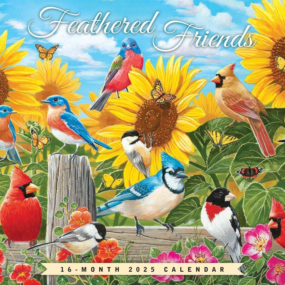 Feathered Friends 2025 Mini Wall Calendar