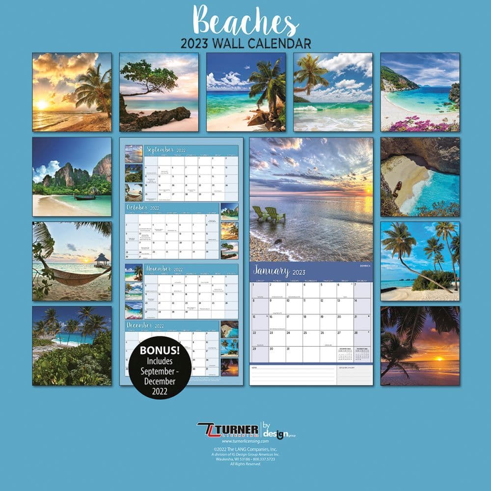 Beaches 12X12 2023 Photo Wall Calendar
