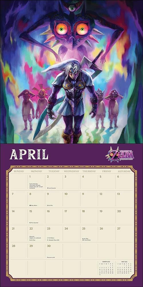 Legend of Zelda 2024 Wall Calendar