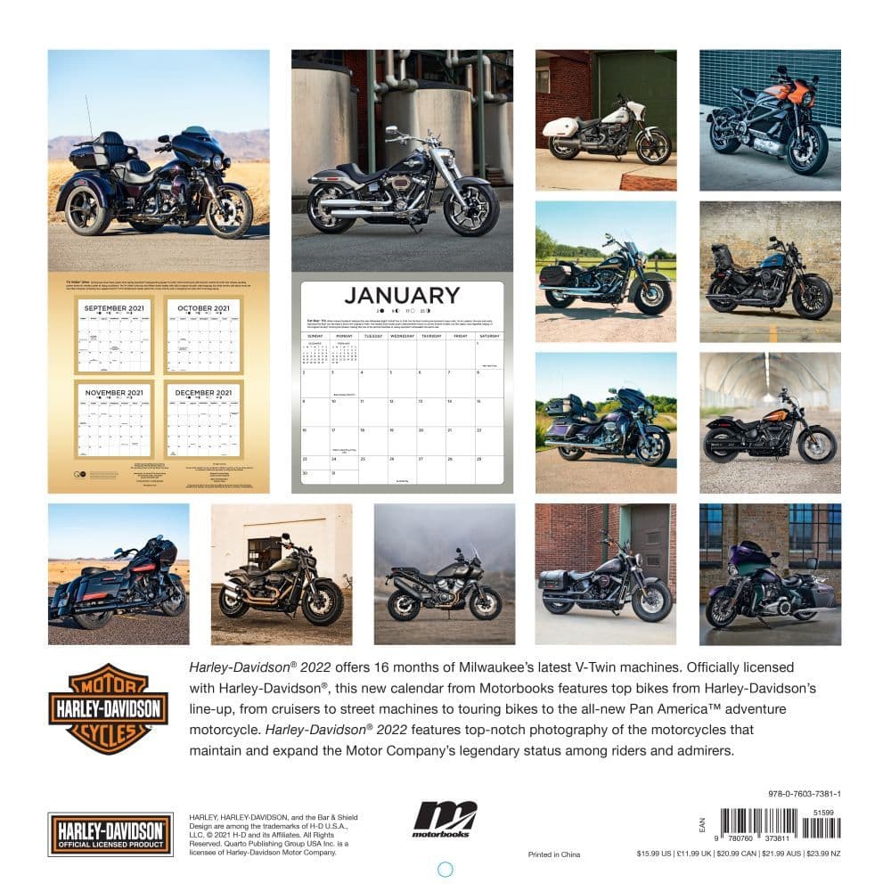 Harley Davidson 2022 Wall Calendar - Calendars.com