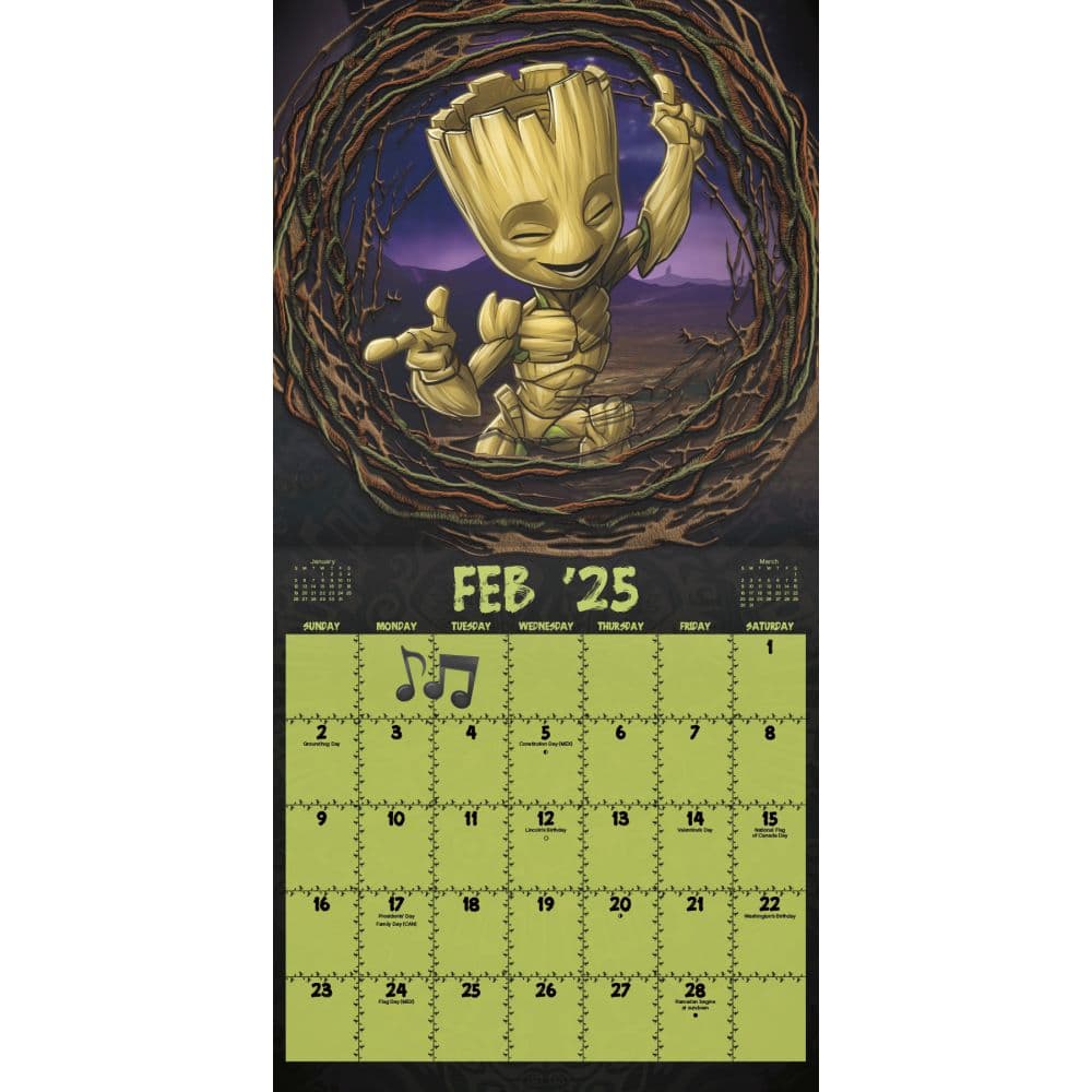 Marvel Groot 2025 Wall Calendar Alt3