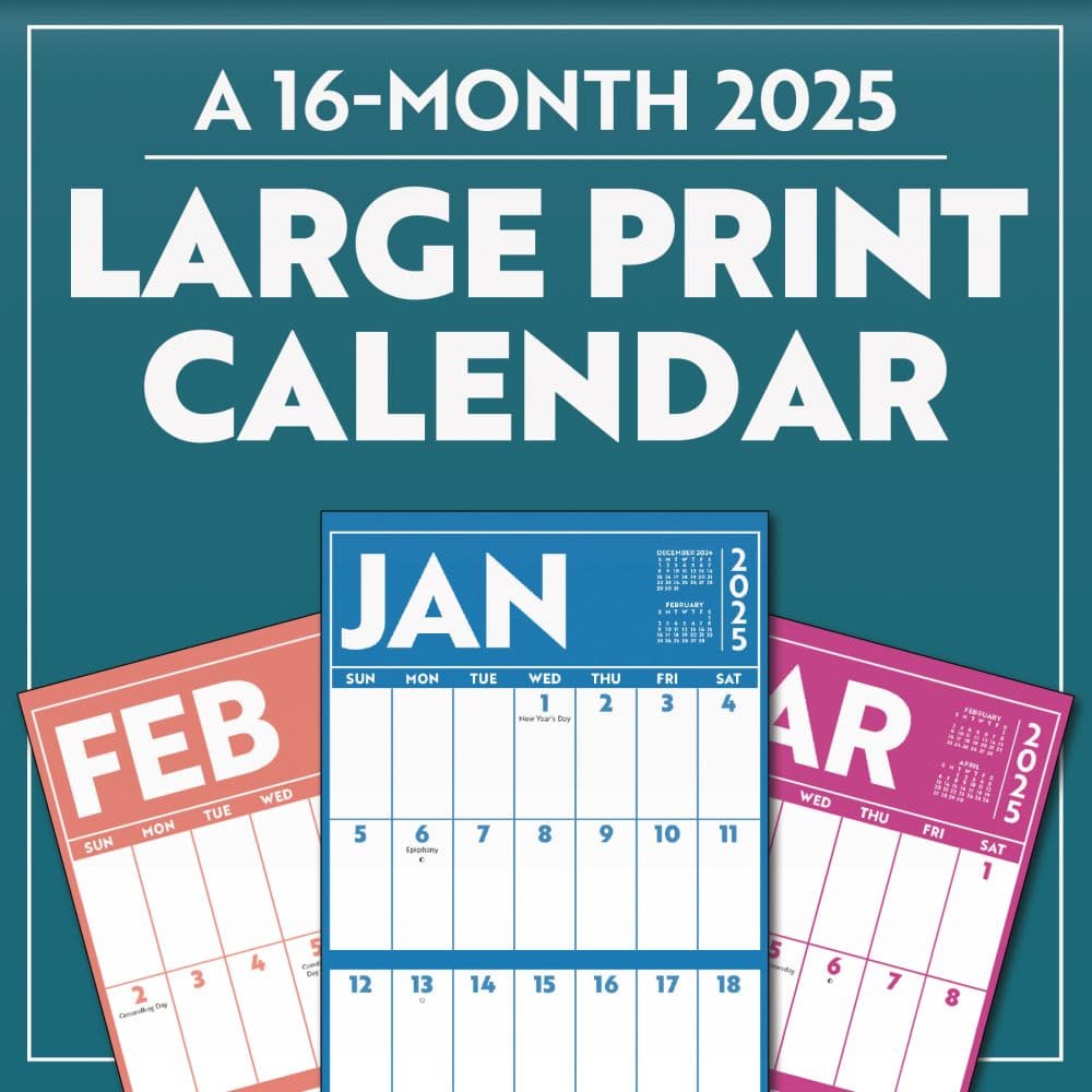 Large Print 2025 Mini Wall Calendar Main Image