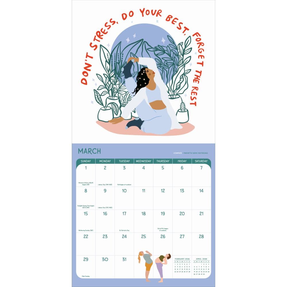 Yoga Is My Happy Place 2026 Wall Calendar Second Alternate Image
