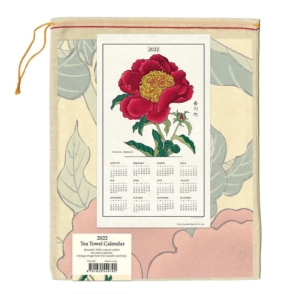 Tea Towel Calendar 2022 Herbarium 2022 Tea Towel - Calendars.com