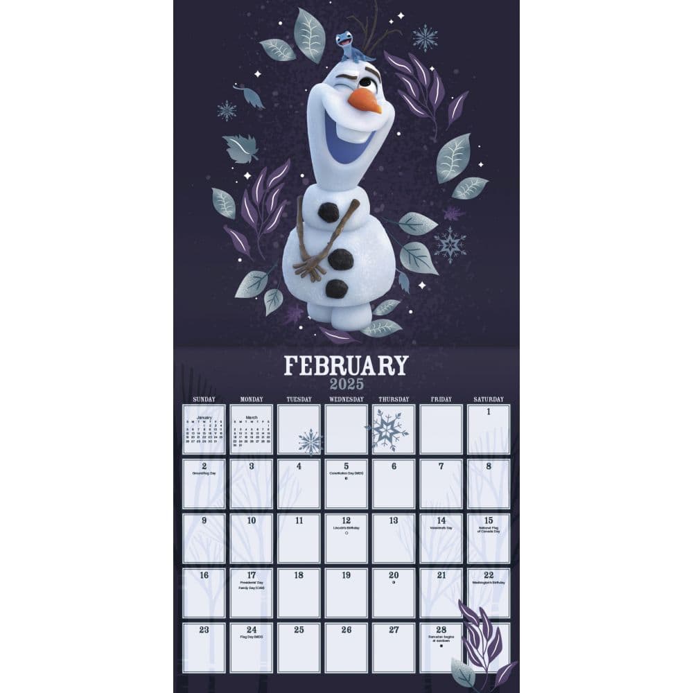 Disney Frozen 2025 Wall Calendar Alt3