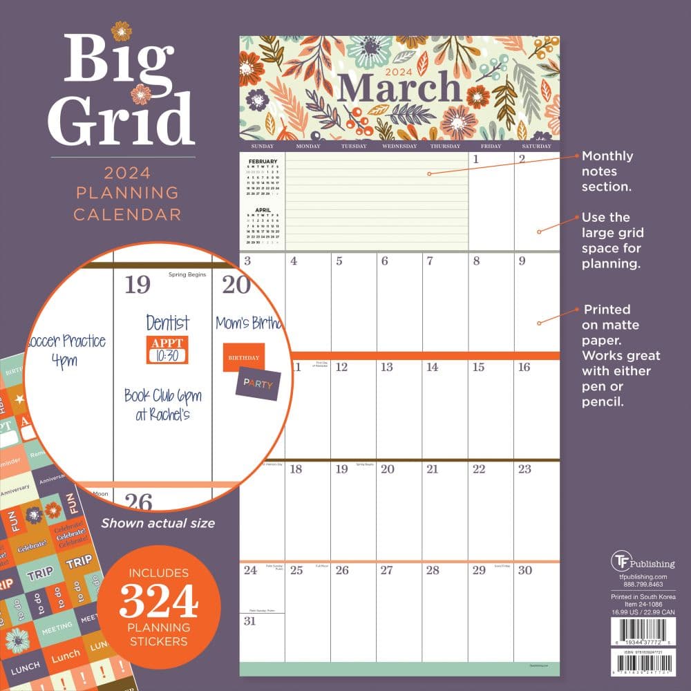 Big Grid 2025 Wall Calendar