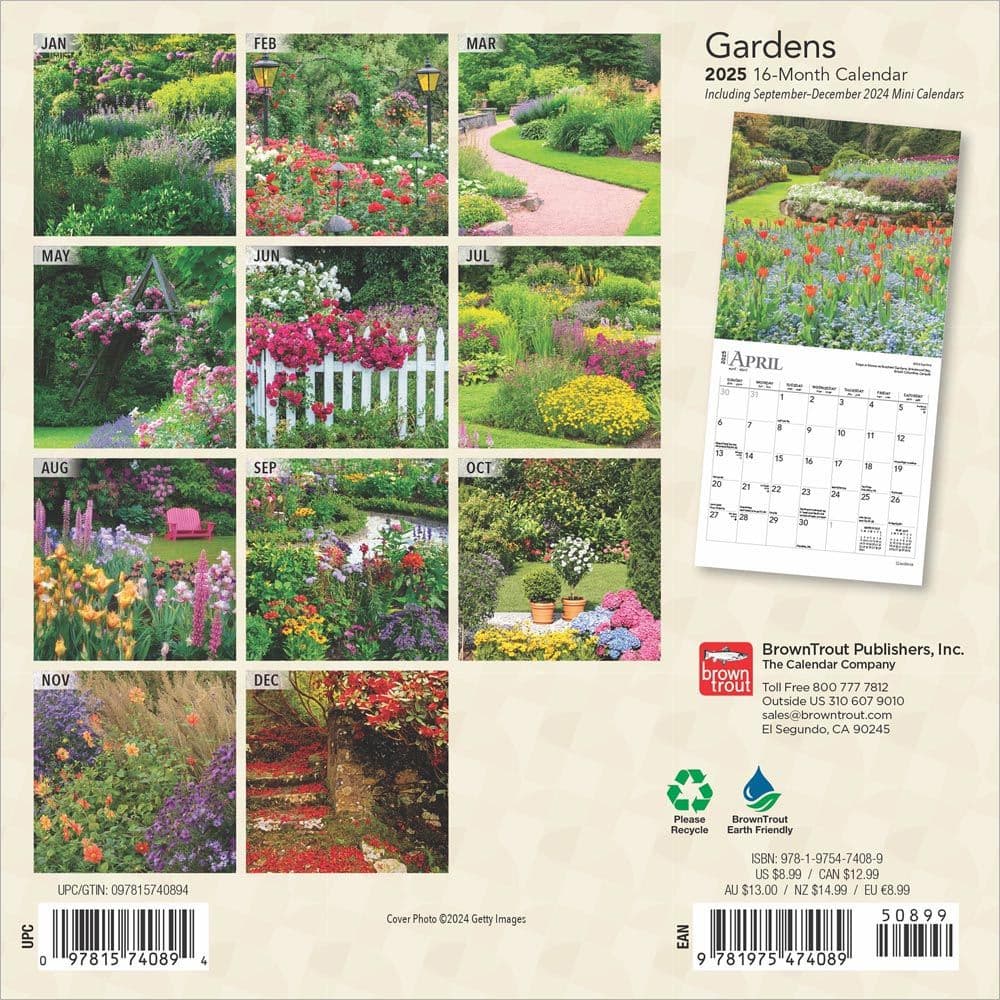 Gardens 2025 Mini Wall Calendar First Alternate Image