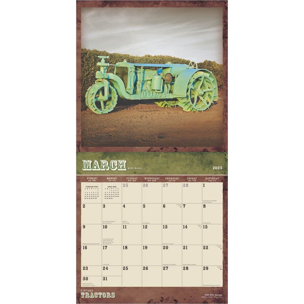 Tractors Vintage 2025 Wall Calendar Second Alternate Image