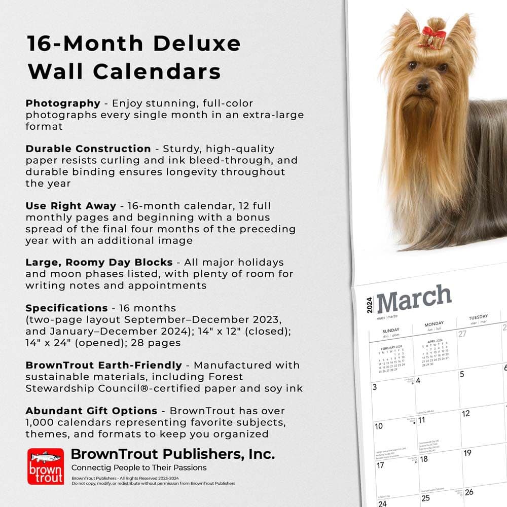 Yorkshire Terriers Deluxe 2024 Wall Calendar Fourth Alternate Image width=&quot;1000&quot; height=&quot;1000&quot;