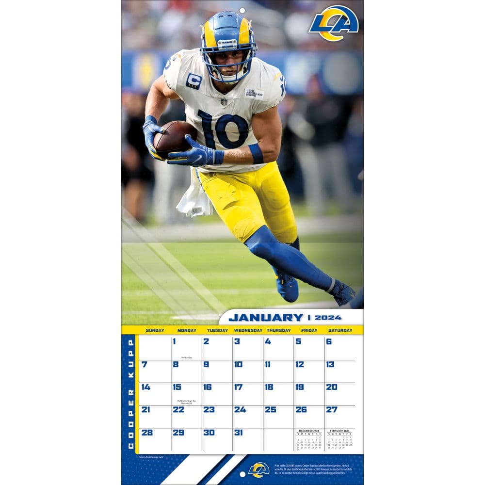 Los Angeles Rams Cooper Kupp 2024 Wall Calendar