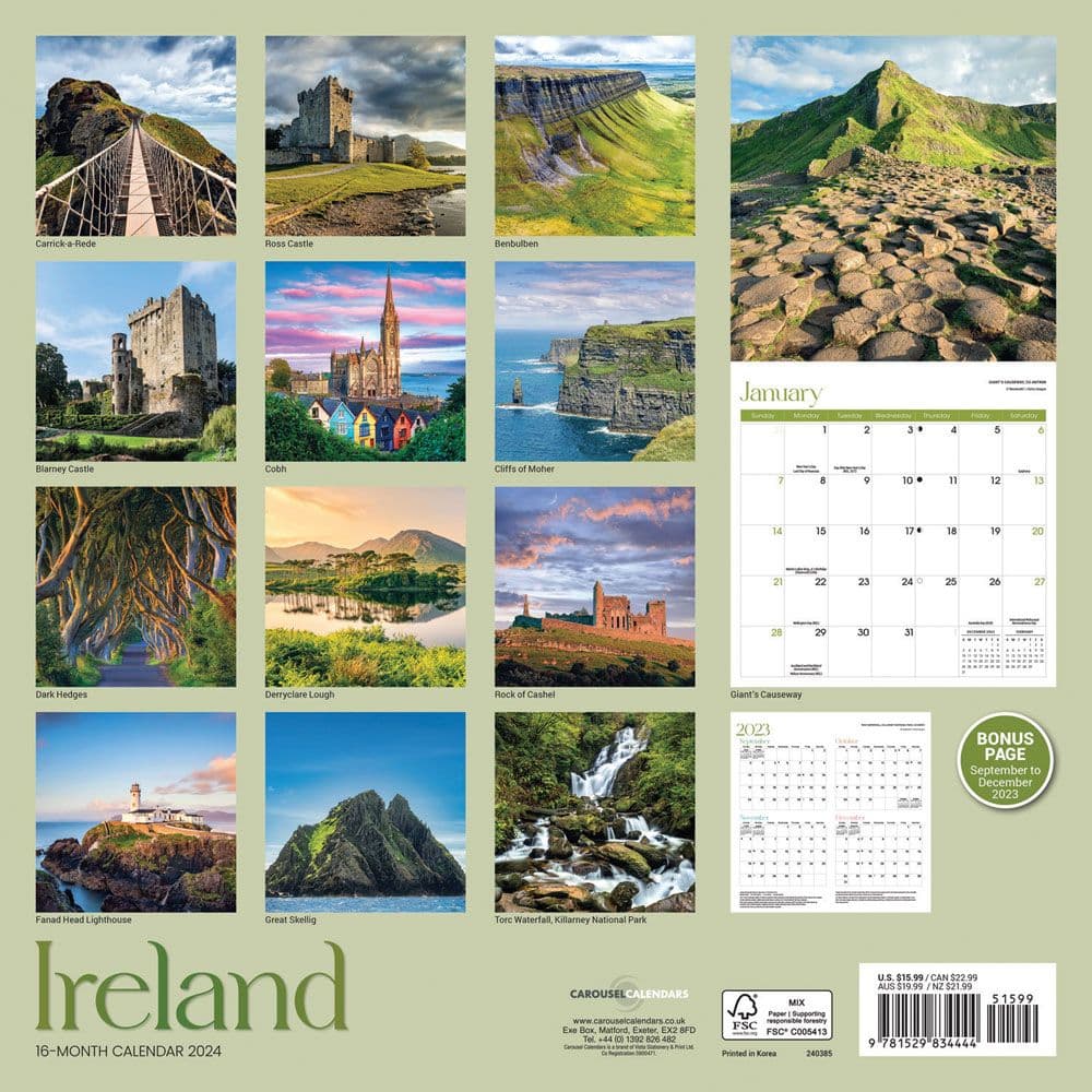 Ireland 2024 Wall Calendar