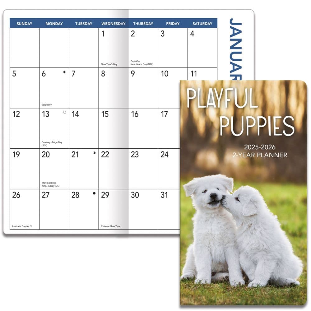 Playful Puppies 2 Year 2025 Pocket Planner Fourth Alternate Image width="1000" height="1000"