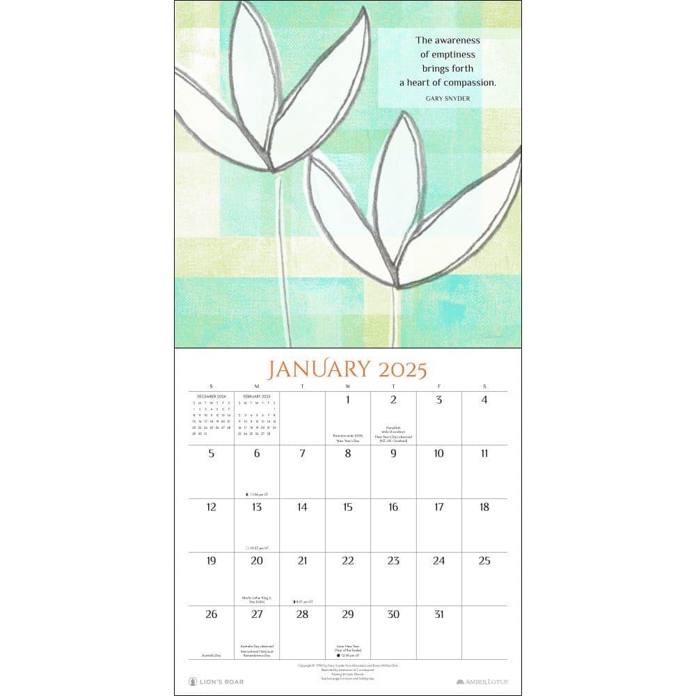 Zen Way Buddhist 2025 Wall Calendar First Alternate Image width=&quot;1000&quot; height=&quot;1000&quot;