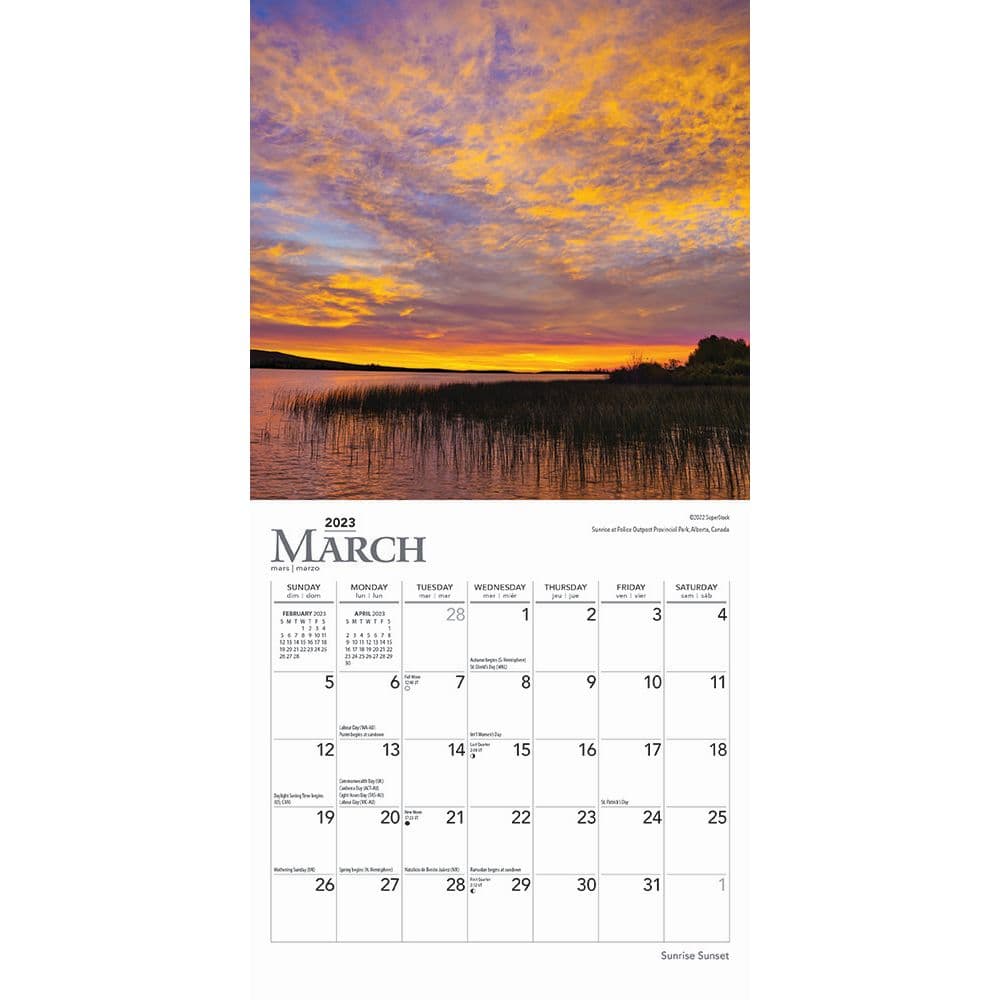 Sunrise Sunset 2023 Mini Wall Calendar - Calendars.com