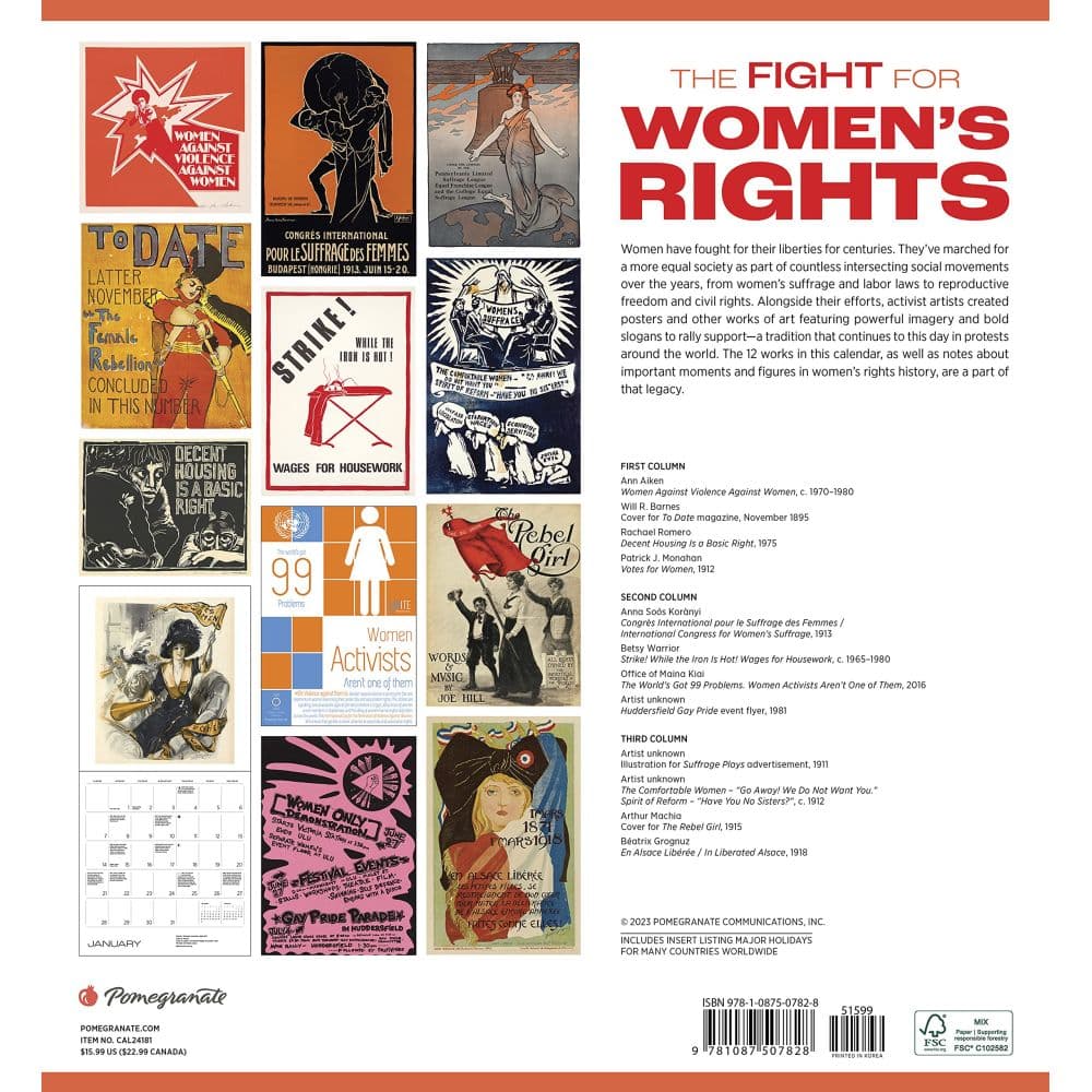 Fight for Womens Rights 2024 Wall Calendar_ALT1