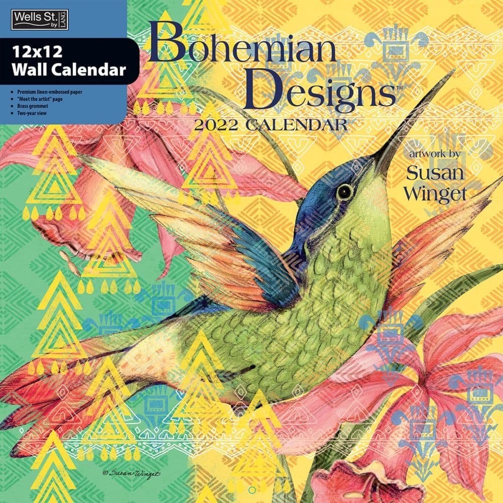 Bohemian Designs 2022 Wall Calendar SheFinds