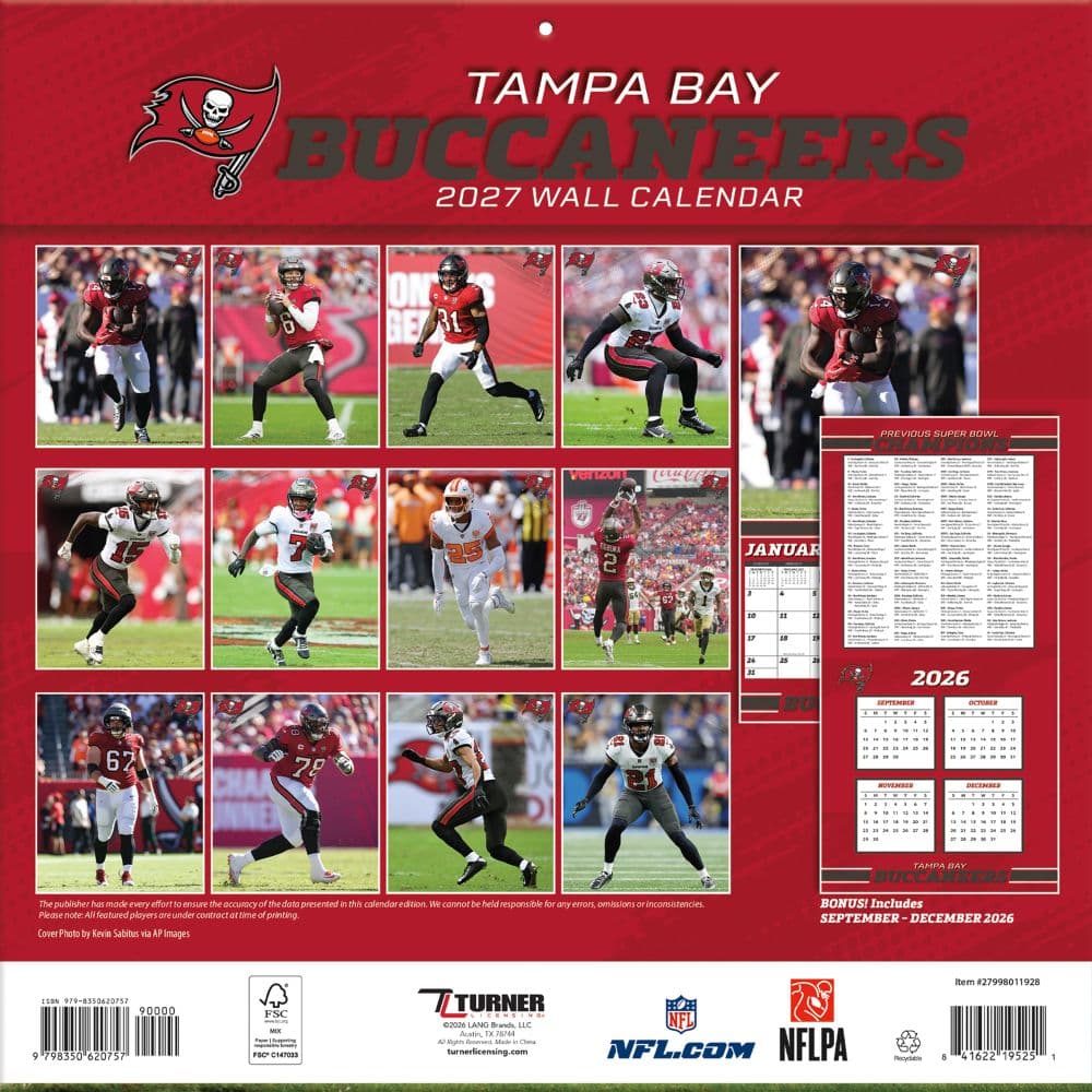 NFL Tampa Bay Buccaneers 2027 Wall Calendar First Alternate Image