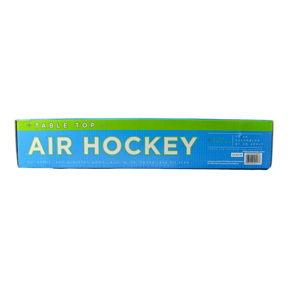 Tabletop Air Hockey 20 inch (Neon) side of box