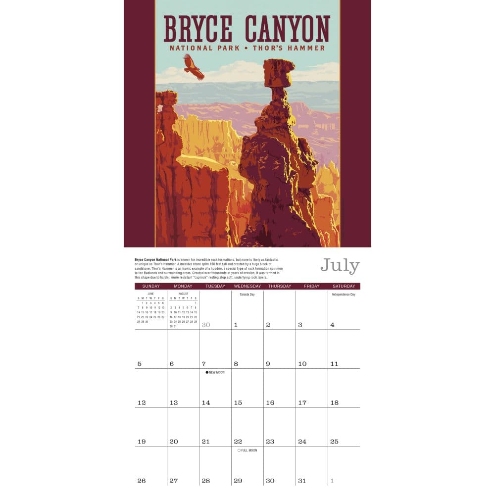 Illustrated National Parks 2026 Mini Wall Calendar Third Alternate Image