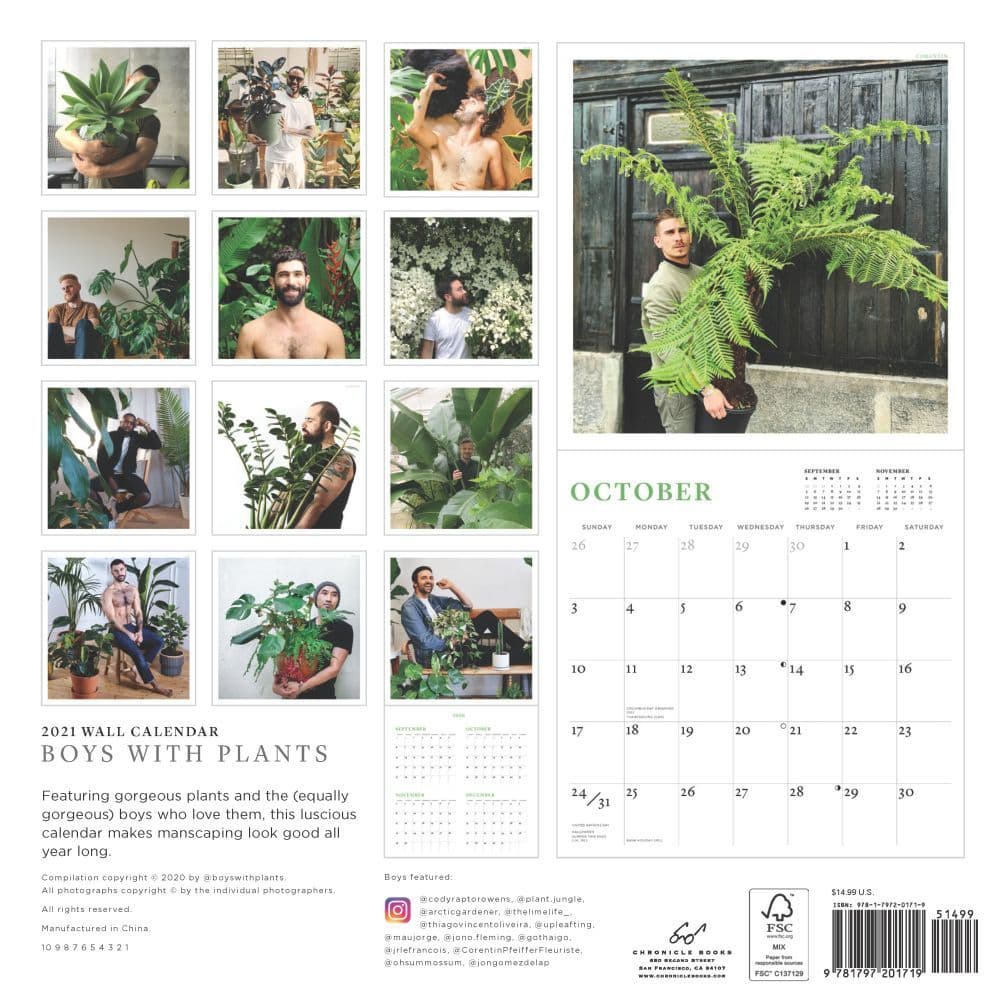 Boys with Plants Wall Calendar