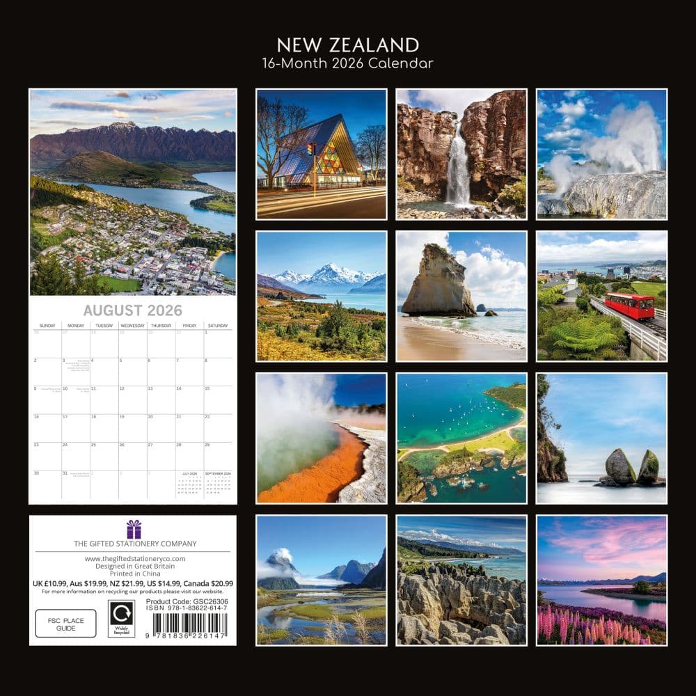 New Zealand 2026 Wall Calendar First Alternate Image