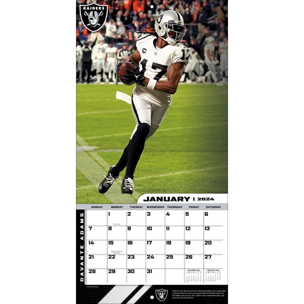 Las Vegas Raiders Davante Adams 2024 Wall Calendar
