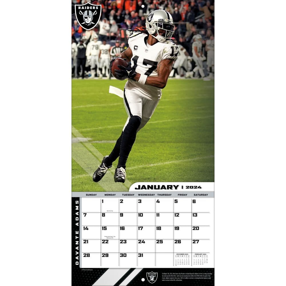 Las Vegas Raiders Davante Adams 2024 Wall Calendar - Calendars.com