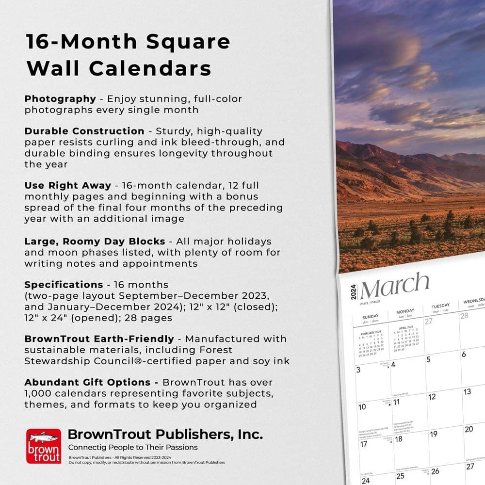 Nevada Wild and Scenic 2024 Wall Calendar