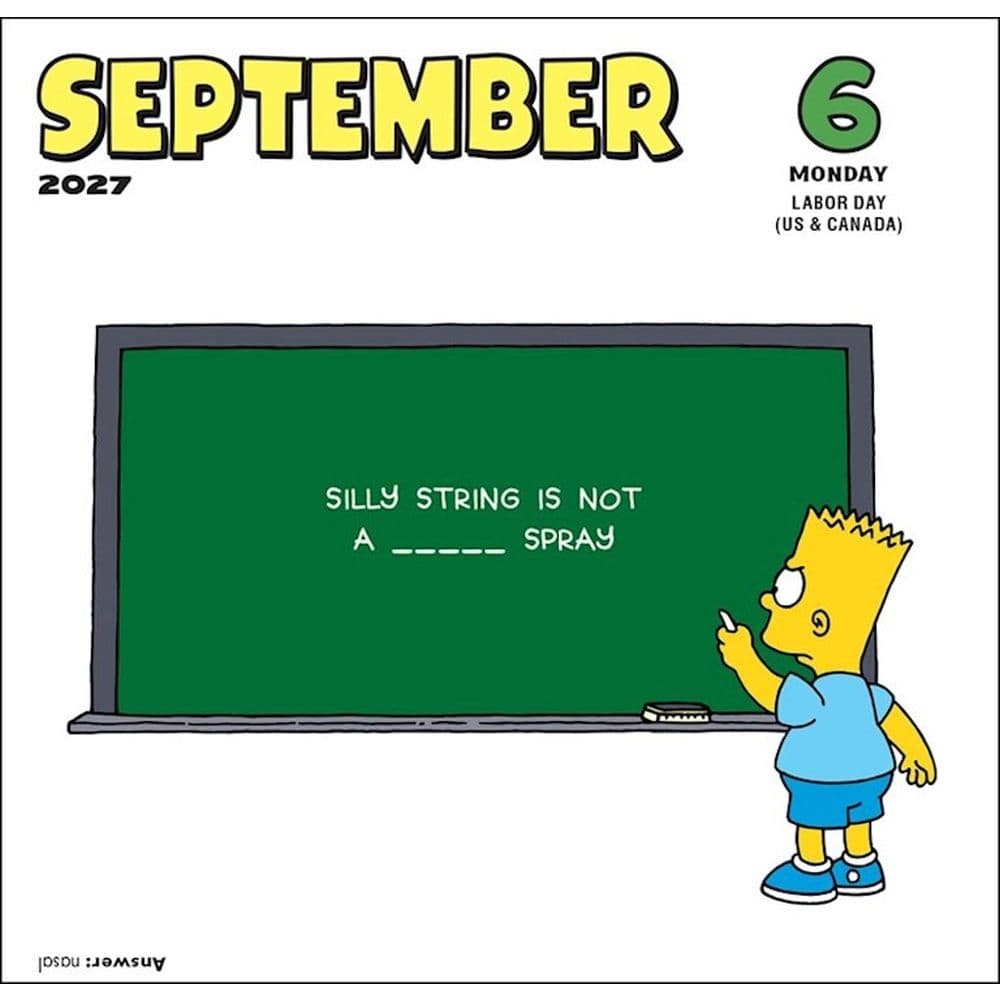 Simpsons 2027 Desk Calendar Fourth Alternate Image