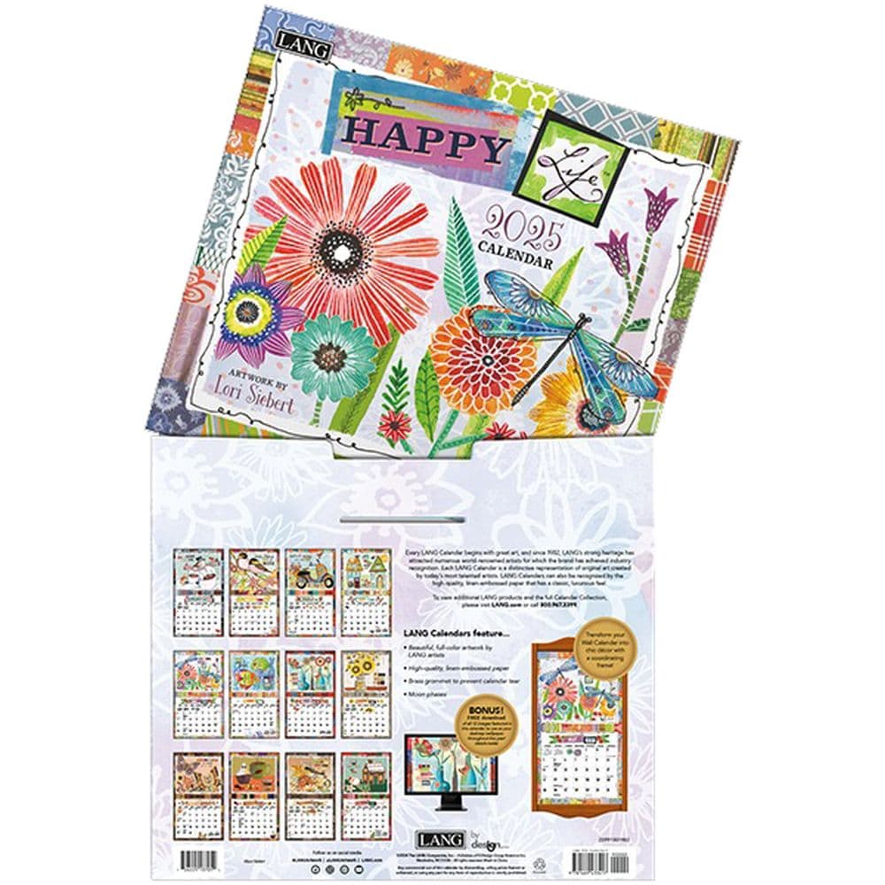 Happy Life by Lori Siebert 2025 Wall Calendar