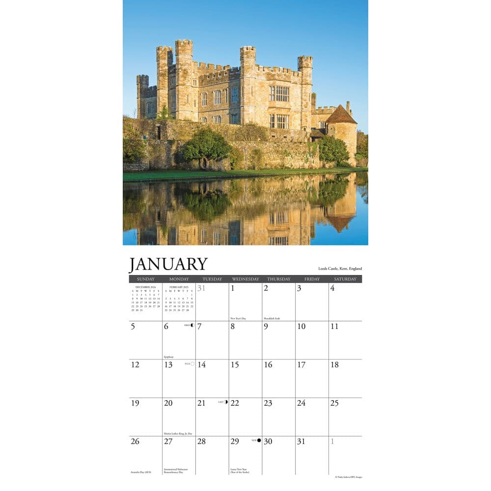 Castles 2025 Wall Calendar