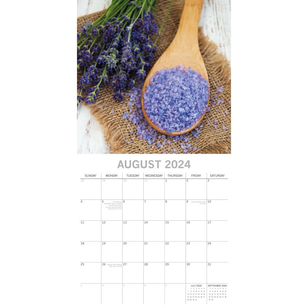 Lavender 2024 Wall Calendar August