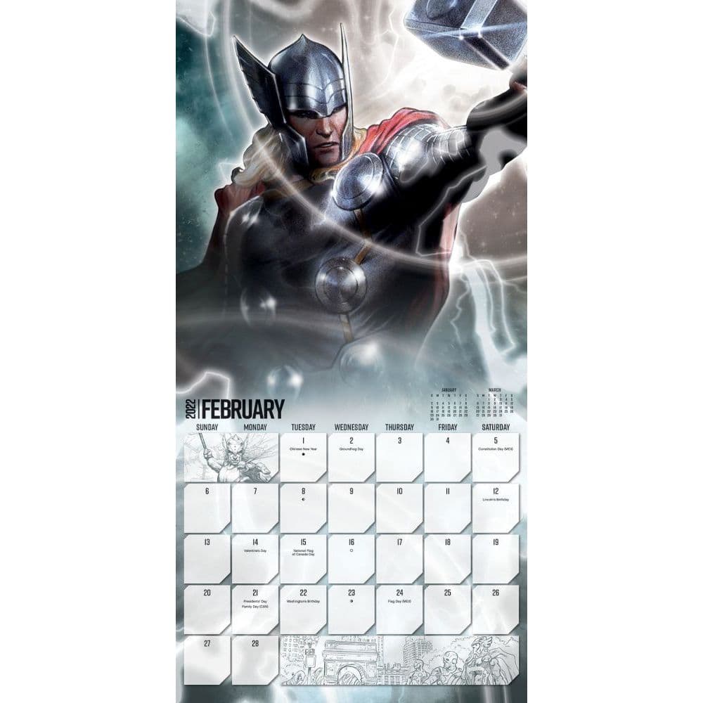 Marvels Avengers 2022 Calendar March Calendar 2022