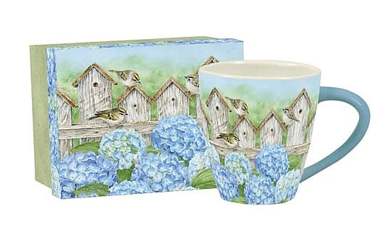 Hydrangea Fence Cafe Mug by Jane Shasky Main Image