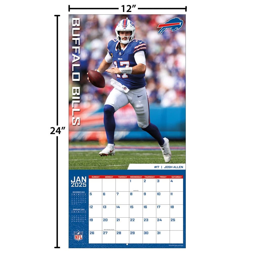 NFL Buffalo Bills 2025 Wall Calendar Fifth Alternate Image width="1000" height="1000"