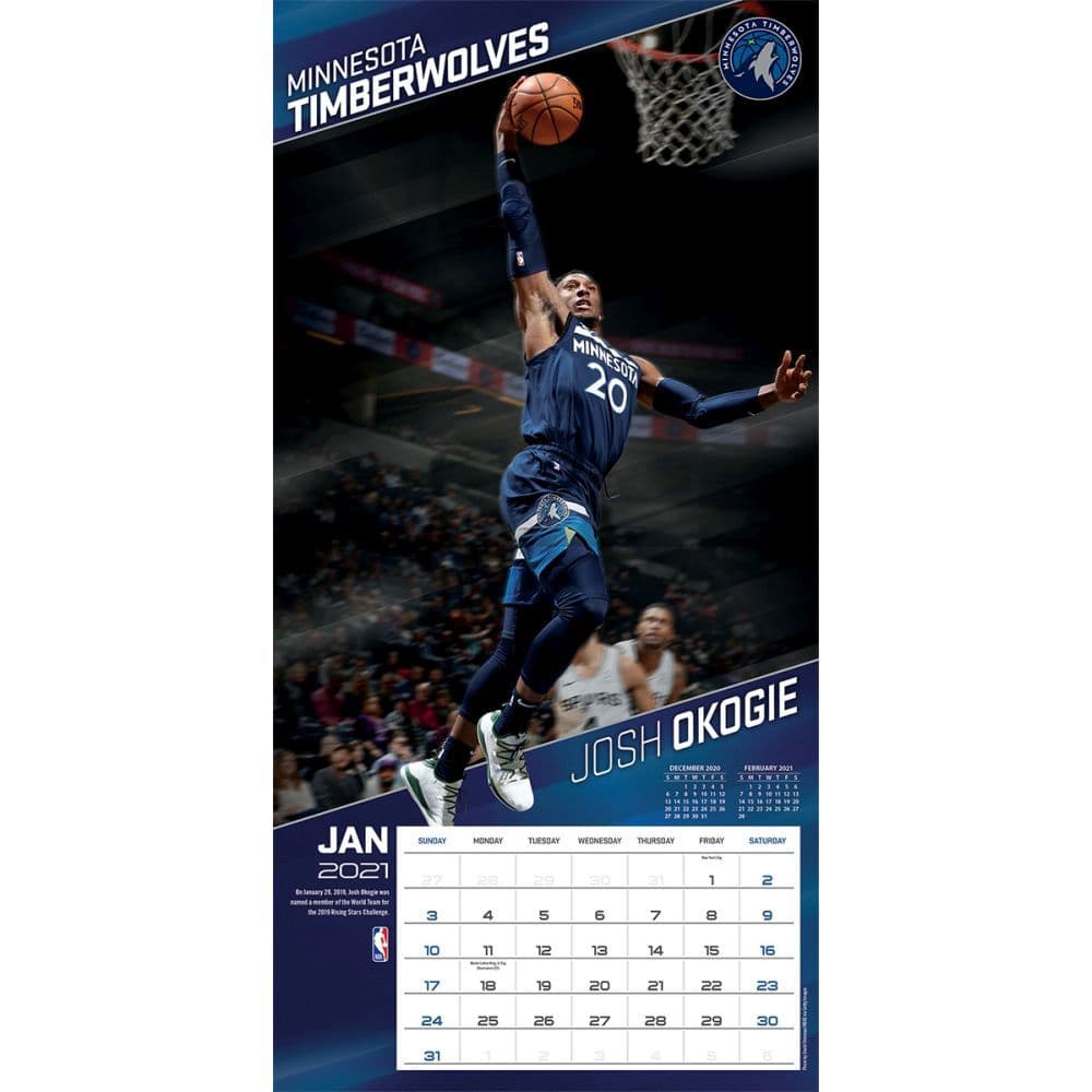 Minnesota Timberwolves Team 2021 Wall Calendar