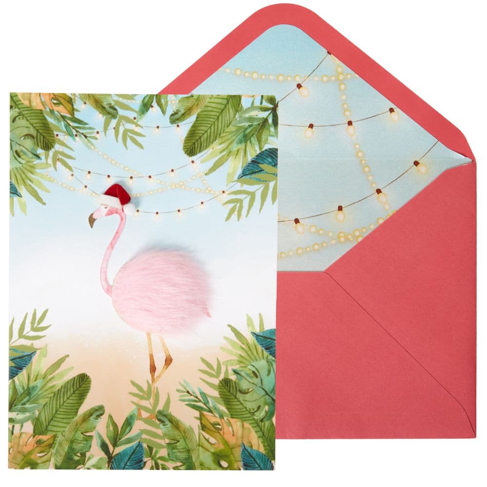 Fur Tip-On Flamingo Christmas Card Main Product Image width=&quot;1000&quot; height=&quot;1000&quot;
