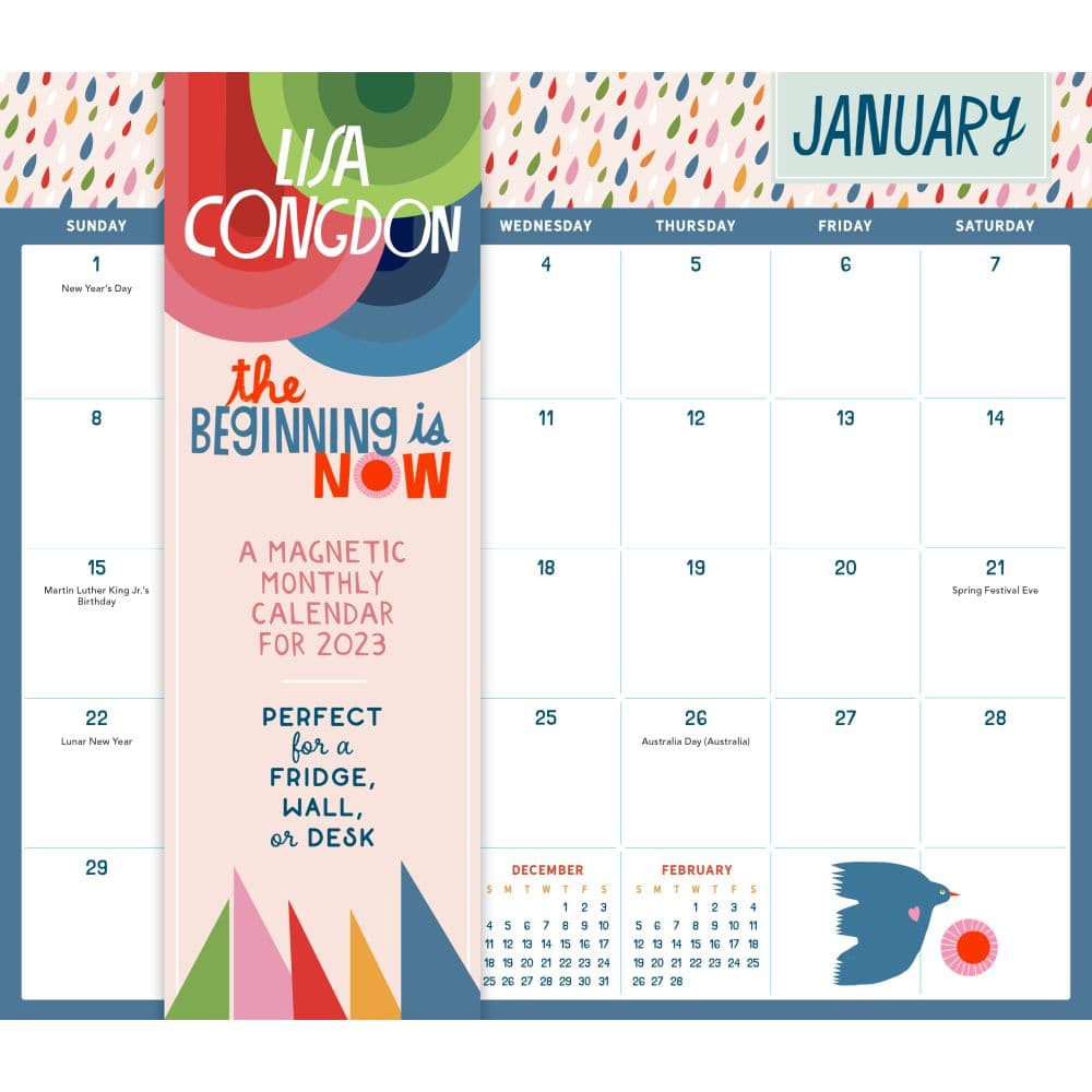Workman Publishing Beginning is Now 2023 Magnetic Calendar