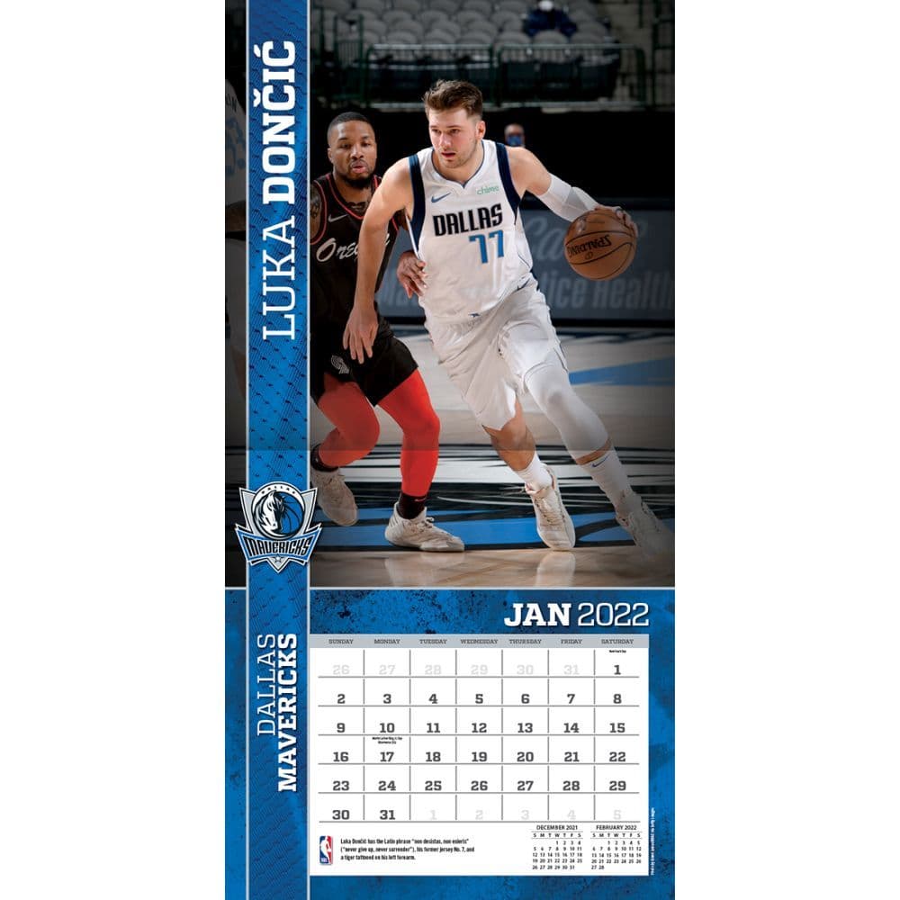 Dallas Mavericks Luka Doncic 2022 Wall Calendar Calendars Com