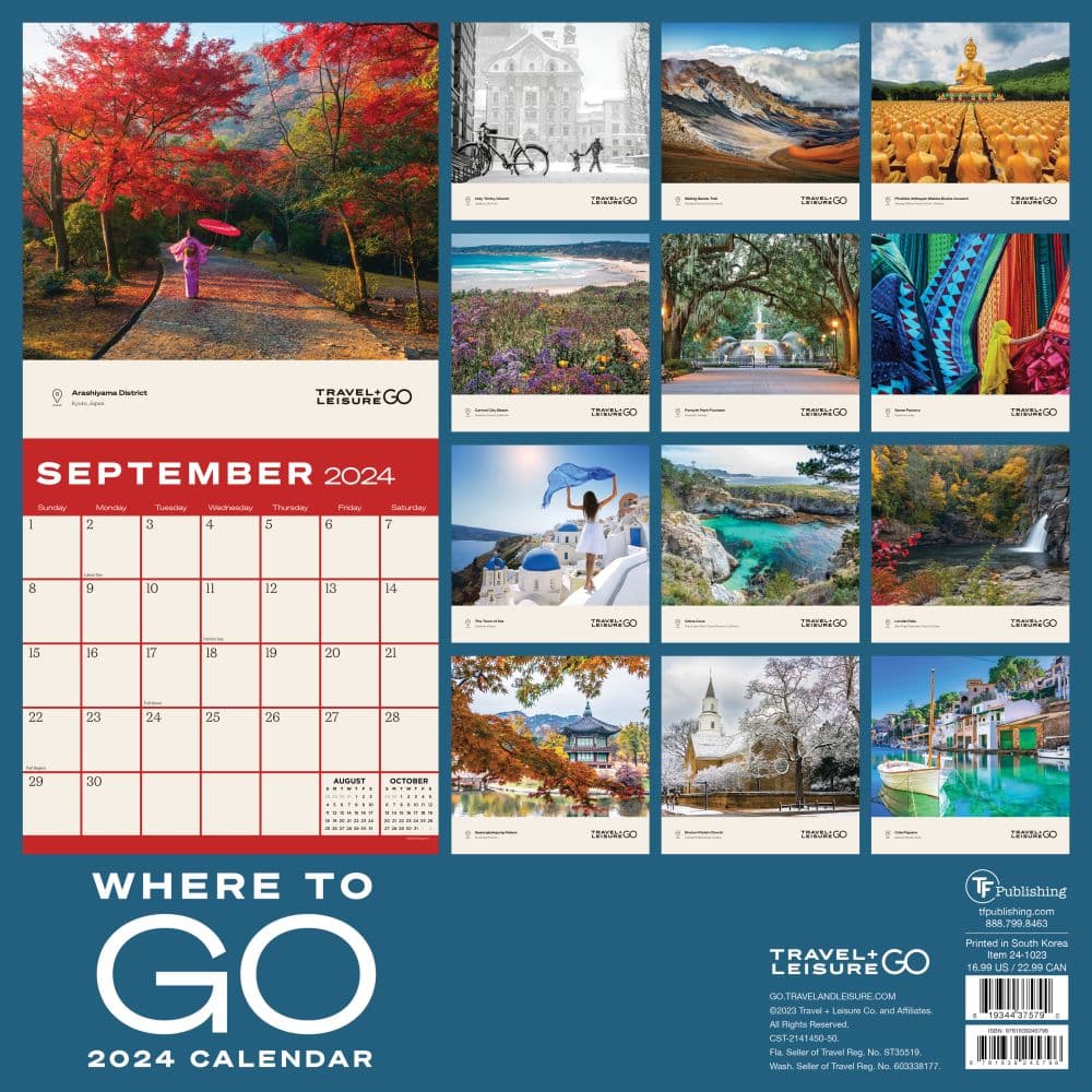 Where to Go by Travel Leisure 2024 Wall Calendar First Alternate Image width=&quot;1000&quot; height=&quot;1000&quot;