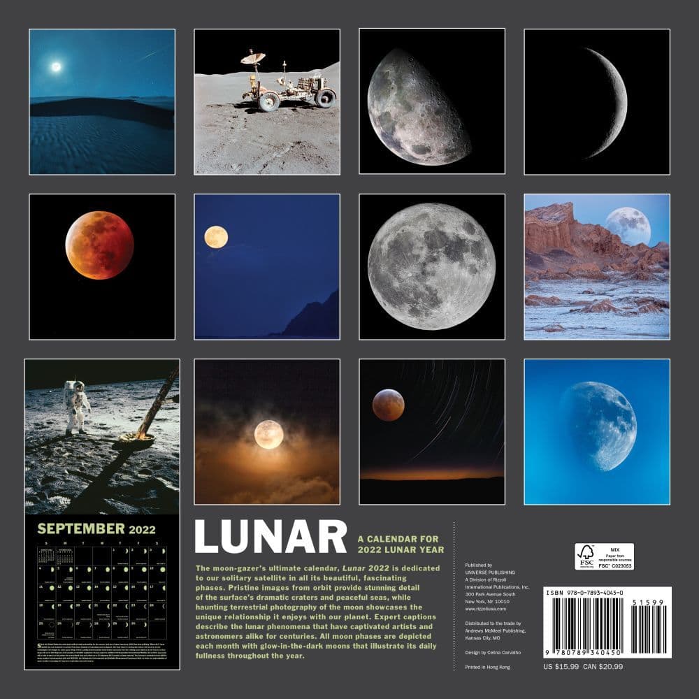 Lunar 2022 Wall Calendar - Calendars.com