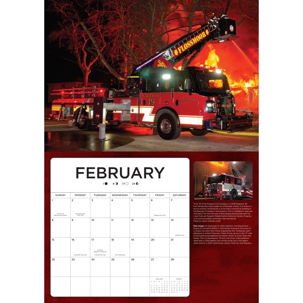 Fire Trucks in Action 2026 Wall Calendar Third Alternate Image
