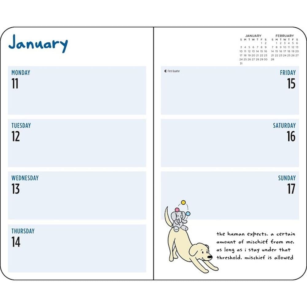 Thoughts of Dog 2027 Weekly Planner Third  Alternate Image