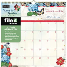 Botanical Gardens File It 2025 Wall Calendar