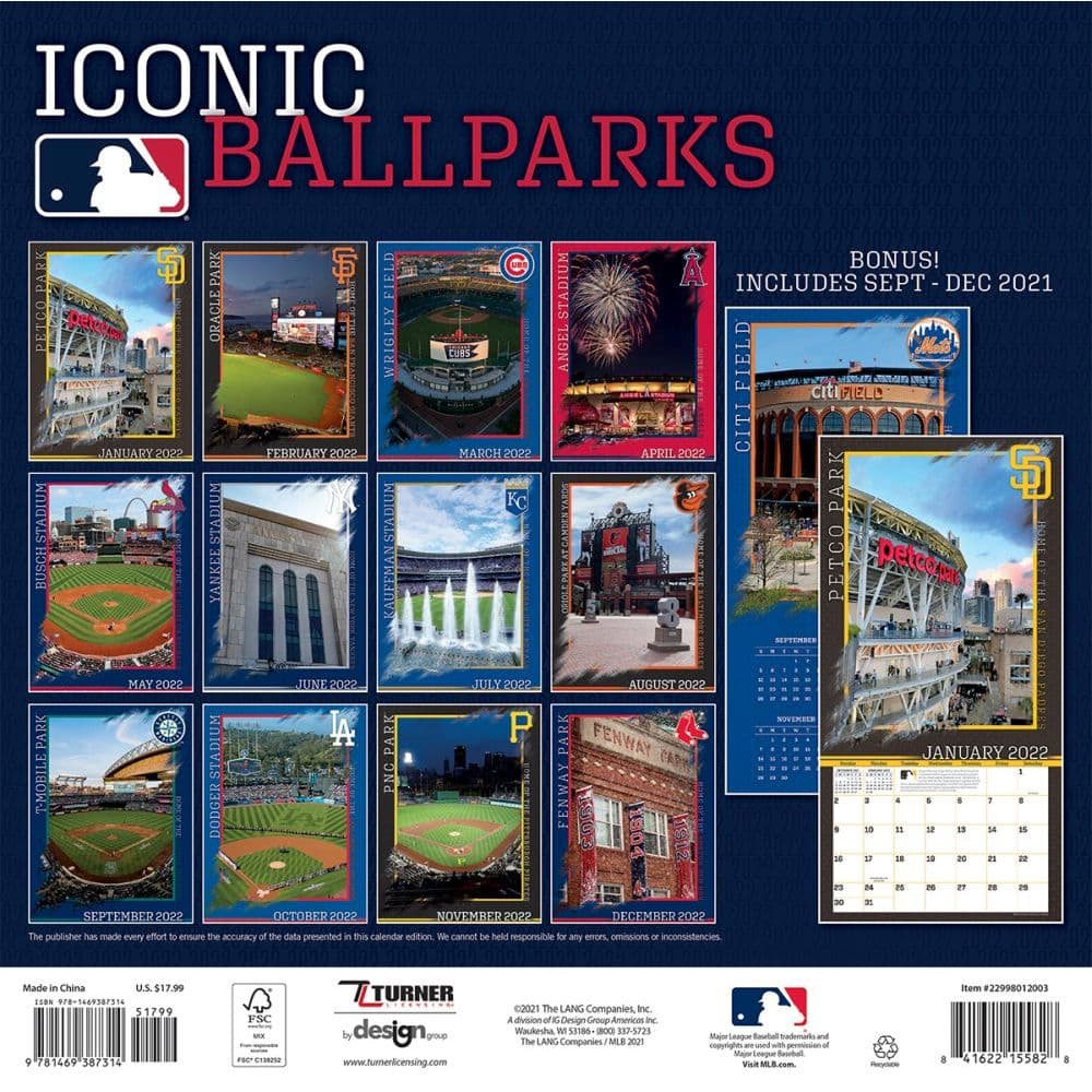 Mlb 2022 Calendar Mlb Iconic Ballparks 2022 Wall Calendar - Calendars.com