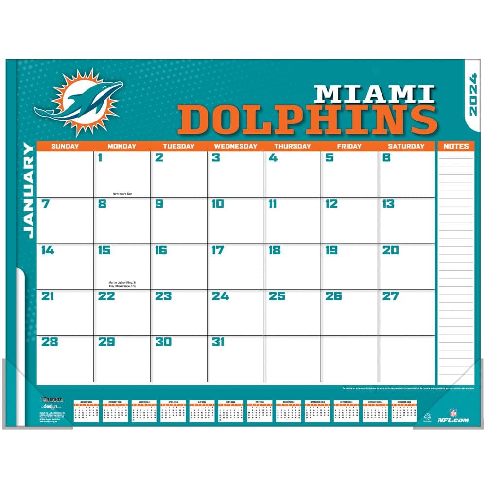 NFL Miami Dolphins 2024 Desk Pad