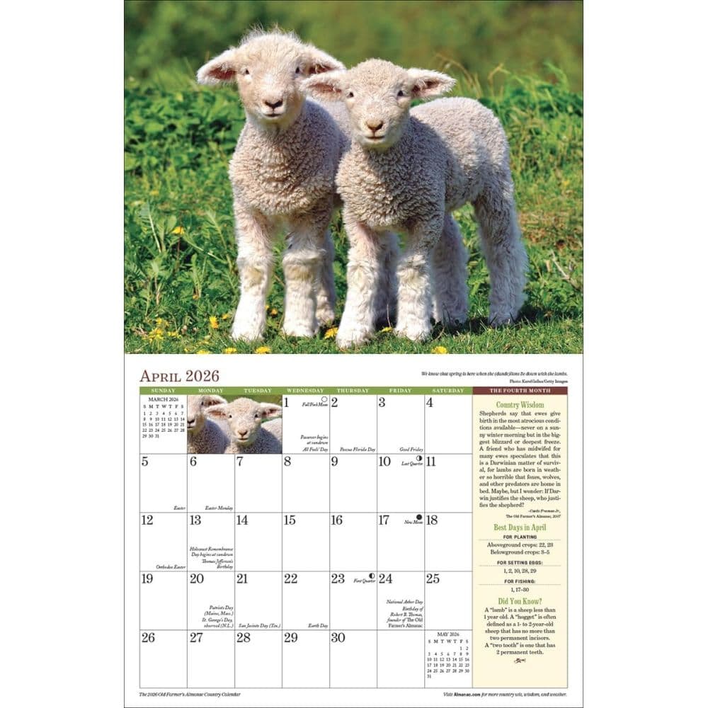Old Farmers Almanac Country 2026 Wall Calendar Second Alternate Image