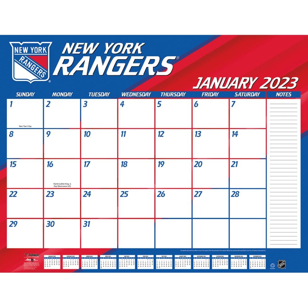nhl-new-york-rangers-2023-desk-pad-calendars
