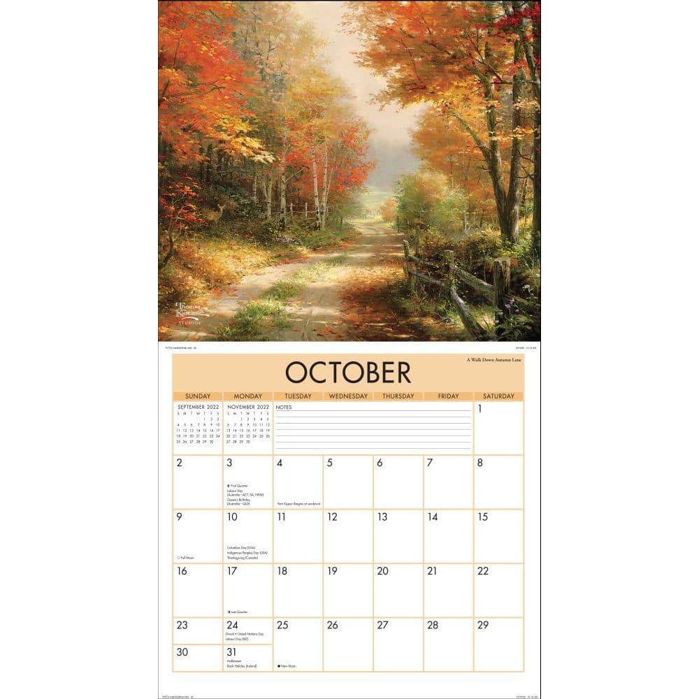 Thomas Kinkade Studios 2022 Deluxe Wall Calendar - Calendars.com